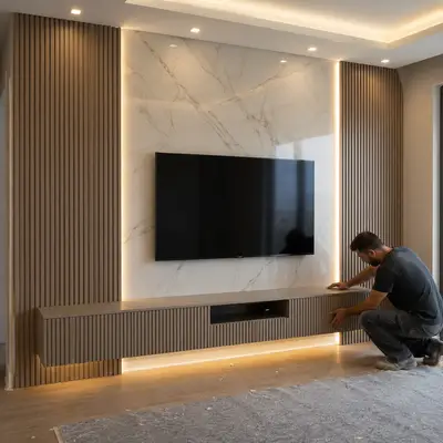 TV Ünitesi, Duvar Lambri ve Panelleri
